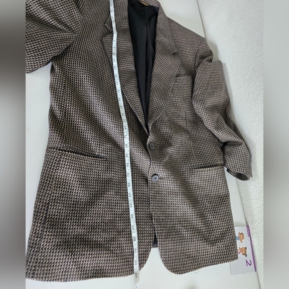 Nino Cerruti Sport Coat Jacket Mens Brown Black 2Buttons Long Sleeve Has holes - Picture 10 of 14
